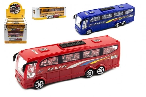 Autobus plast 25cm na setrvačník 3 barvy 26x8,5x7cm