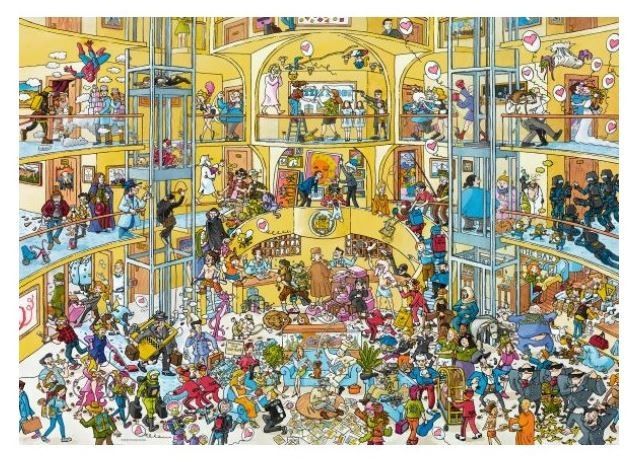Puzzle 1000 prvků Den jako každý jiný v hotelu, Schone (Puzzle+Poster)