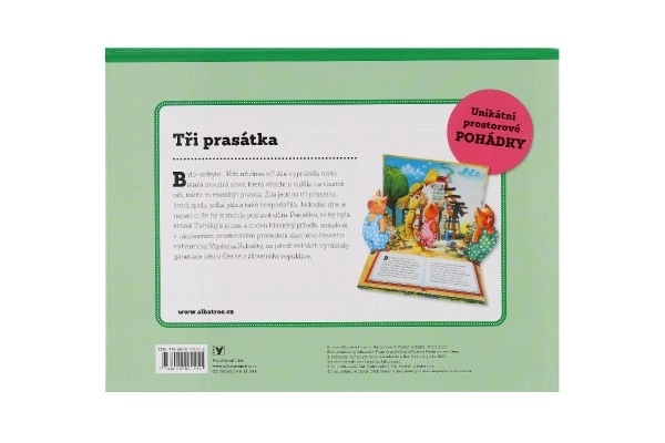 Knížka Tři prasátka unikátní prostorové pohádky CZ text 26,5x20,5cm