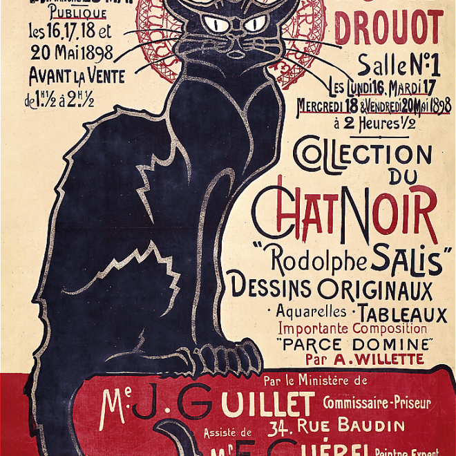 TREFL Dřevěné puzzle Art: Steinlen - Černá kočka, Le Chat Noir 200 dílků