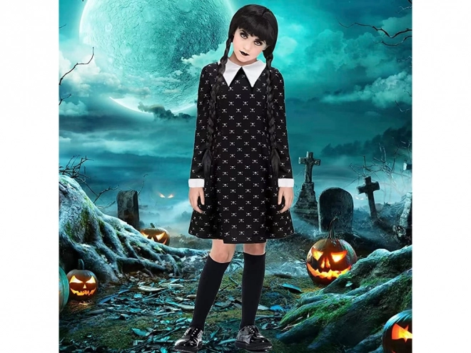 Dětské šaty Wednesday Addams na Halloween