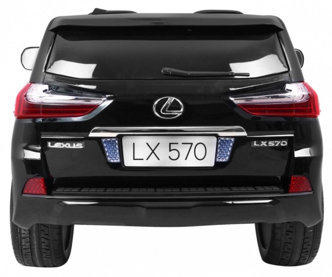 Lexus LX570 Lakované auto pro 2 děti černé + dálkové ovládání + EVA kola + rádio MP3 LED