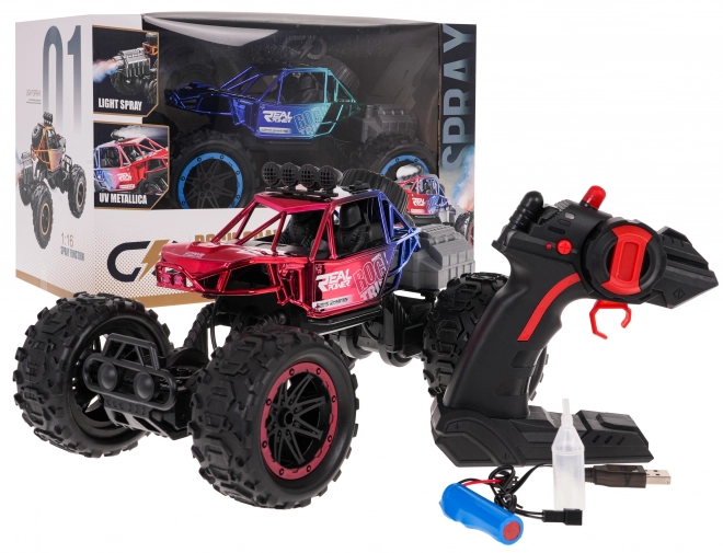 REAL ROCK Crawler s funkcí kouře R/C Červený