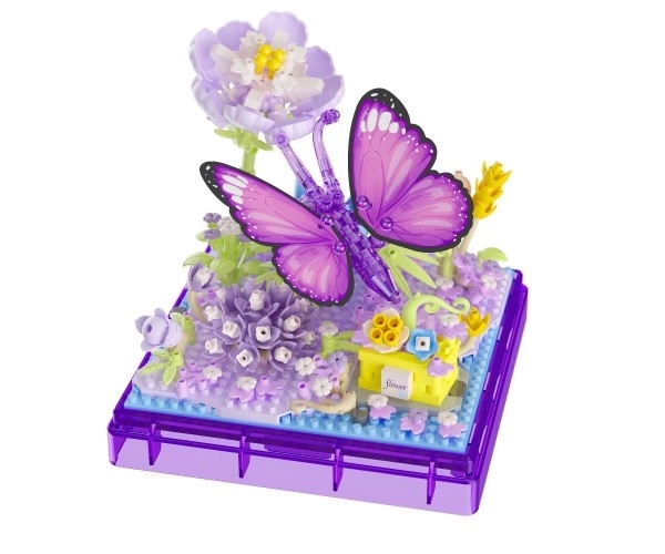 Stavebnice mini KOCO Motýlek plast 471ks v krabičce 11x12x11cm