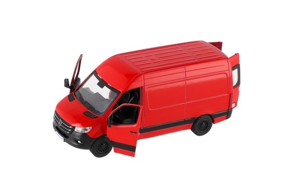 Auto/dodávka Kinsmart Mercedes-Benz Sprinter 1:48 kov/plast 12,5cm na zpětné nat. 4barvy 12ks v boxu