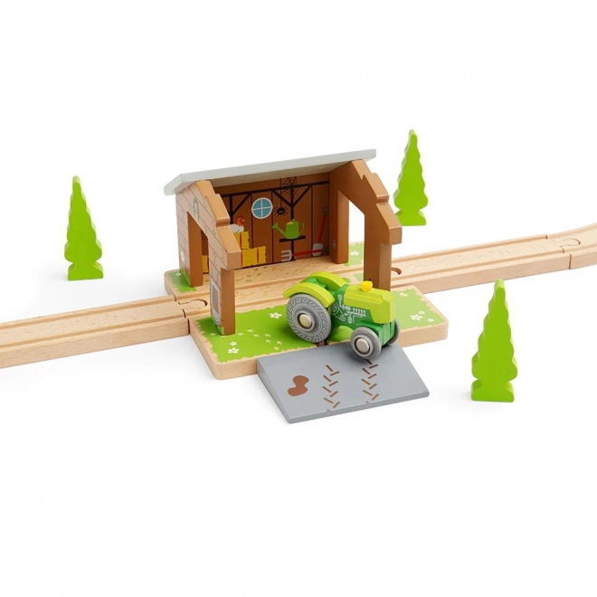 Bigjigs Rail Stodola na kolejích