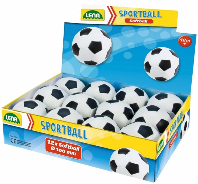 Softballový míček 10 cm Displej 12 ks Bílá a černá