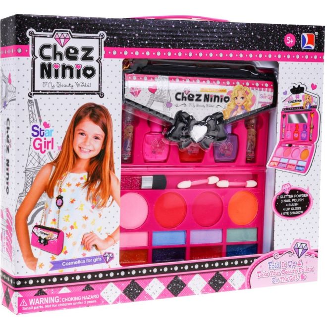Make-up kit Růžová kabelka pro děti 5+ Barevná kosmetika + příslušenství