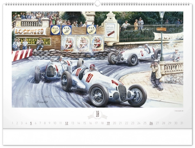 NOTIQUE Nástěnný kalendář Oldtimers – Václav Zapadlík 2025, 64 x 42 cm