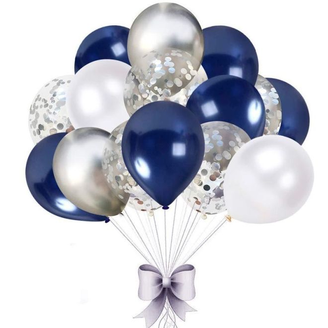 Tmavě modrá a bílá balónková girlanda - 120 kusů
