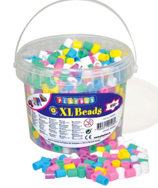 PLAYBOX Zažehlovací korálky XL pastelové v kbelíku 950 ks
