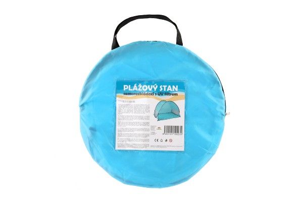 Stan plážový s UV filtrem 100x70x80cm samorozkládací polyester/kov obdelník v látkové tašce – Modrý
