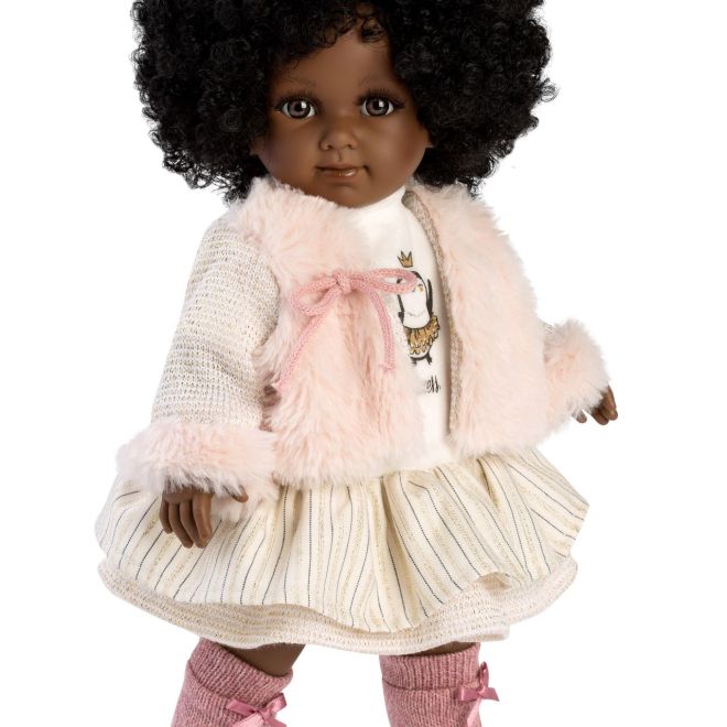 Llorens 53535 ZURI - realistická panenka s měkkým látkovým tělem - 35 cm