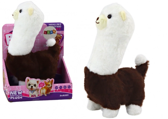 Interaktivní hra Pet Lama Alpaca Walking Game Brown 23 cm