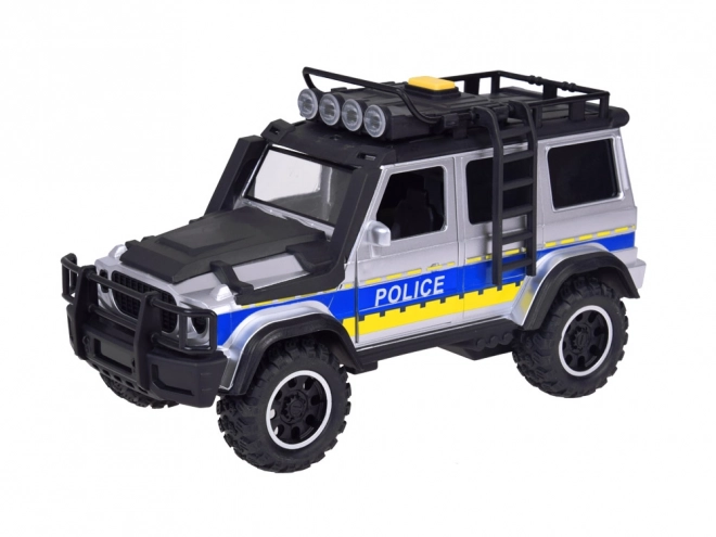 Policie terénní auto s pohonem, světly a zvuky