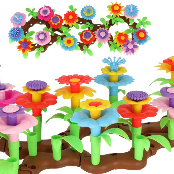 Květiny kreativní bloky květinová zahrada 104 prvků