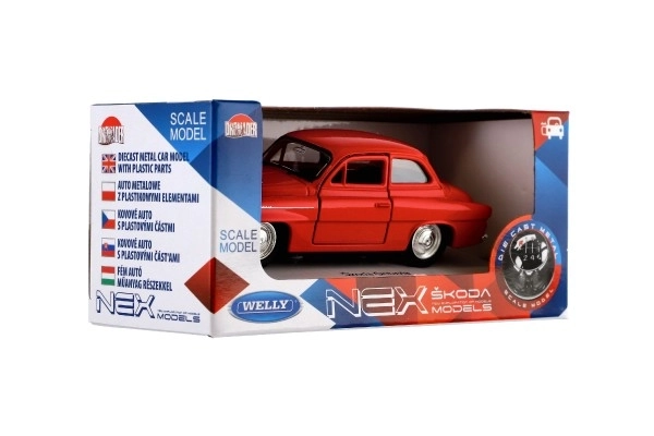 Auto Welly Škoda Octavia 1959 kov/plast 11cm 1:34 na volný chod mix barev