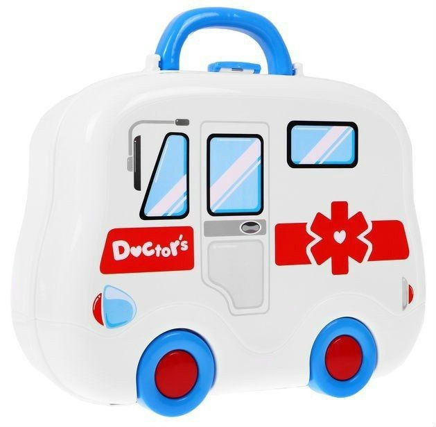 Doktorská sada + kufřík na sanitku pro děti 3+ Přenosná hračka + příslušenství k doktorskému vybavení