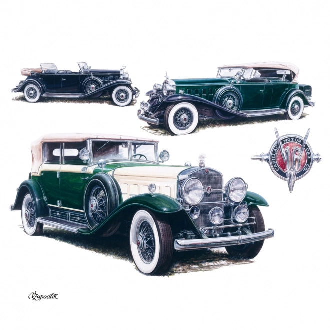 Poznámkový kalendář Classic Cars – Václav Zapadlík, 2025, 30 × 30 cm