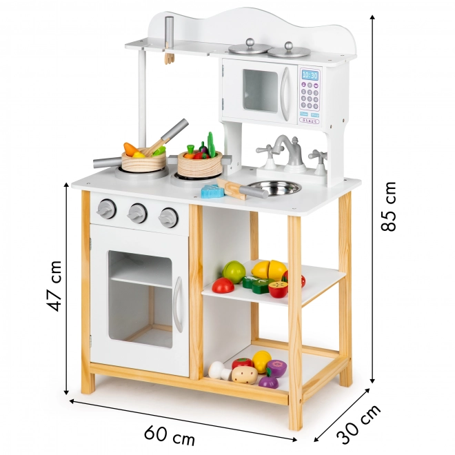 Dřevěná kuchyňka pro děti + příslušenství Ecotoys