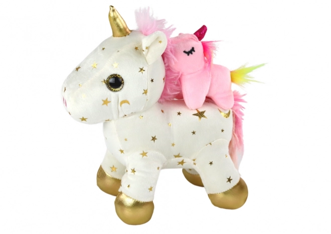 Plyšová ukolébavka Unicorn Lullaby White With Stars Set