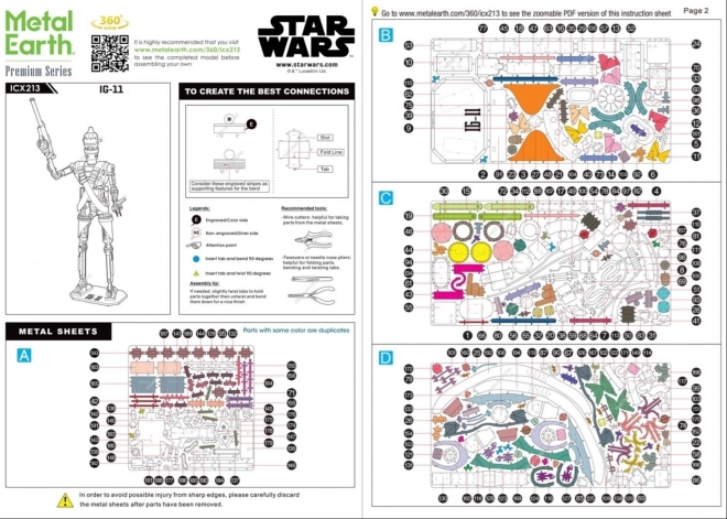 METAL EARTH 3D puzzle Star Wars The Mandalorian: IG-11 (ICONX)