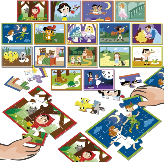 EDUCA Puzzle bitva Pohádky 16x9 dílků