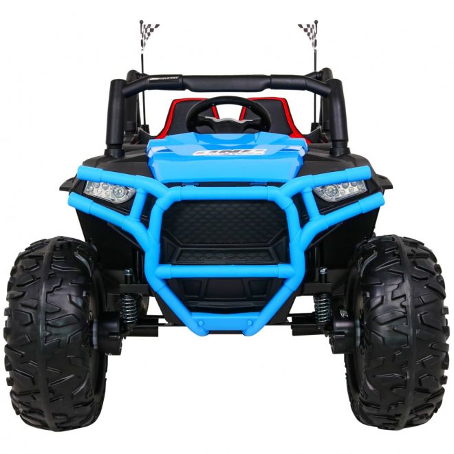 Dětská buggy Racer Blue + pohon 4x4 + dálkové ovládání + pomalý start + nosič zavazadel + EVA + LED MP3
