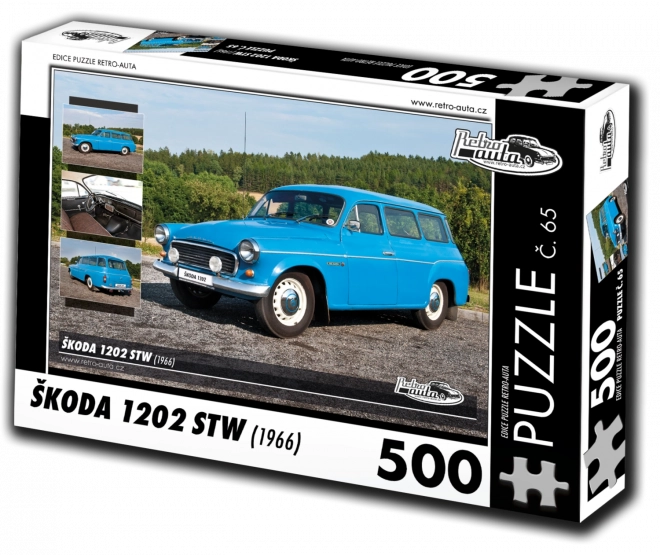 RETRO-AUTA Puzzle č. 65 Škoda 1202 STW (1966) 500 dílků