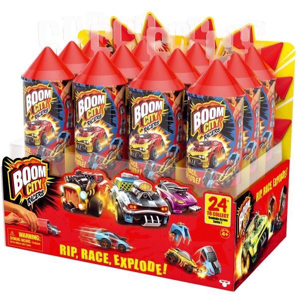 Auto Boom City Racers plast mix druhů v plastové tubě 21x6,5x6cm