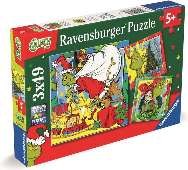 RAVENSBURGER Puzzle Grinch 3x49 dílků