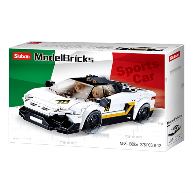 Sluban Model Bricks M38-B0957 Bílý italský sporťák