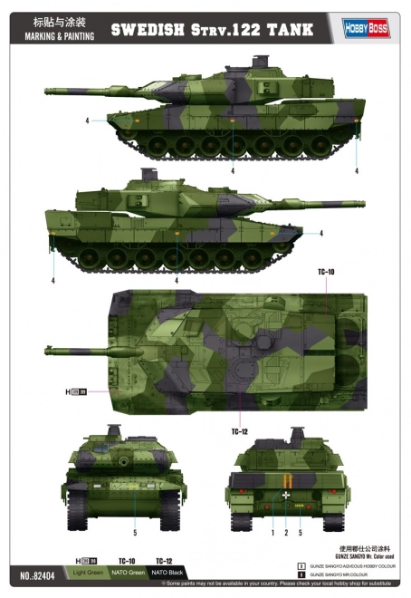 Plastikový model švédského tanku Strv.122