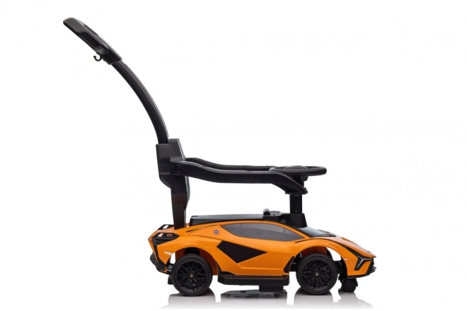 Dětské odrážedlo auto s vodící tyčí Lamborghini Sian – Oranžové