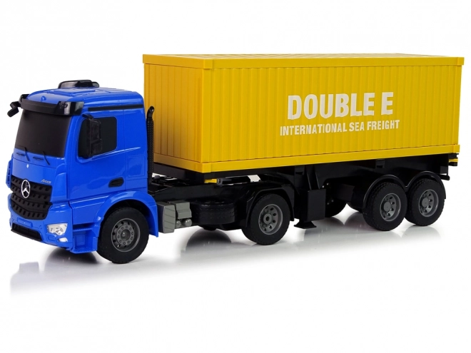 Velký nákladní automobil R/C Mercedes Arocs Blue 1:20 Kontejner 58 cm dlouhý