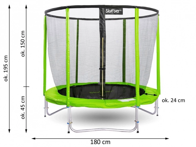 Trampolína SkyFlyer 2v1 s RINGEM 180cm s žebříkem