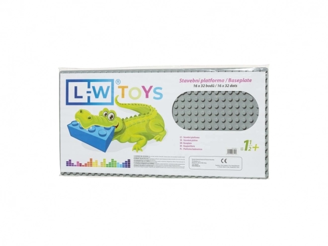 L-W Toys Podložka na stavění - JUNIOR 16x32 bodů šedá