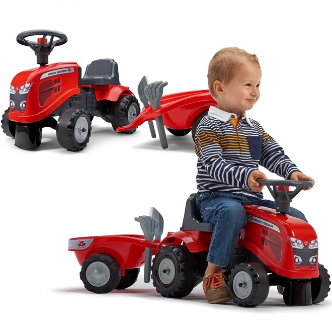 Odstrkovadlo traktor Massey Ferguson červené s volantem a va