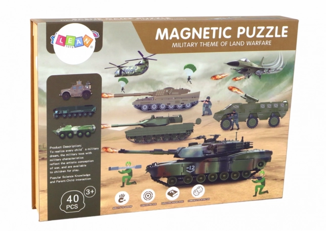 Sada vzdělávacích magnetických puzzle s motivem pozemní války