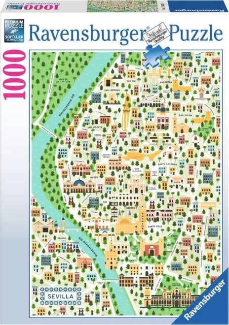 Puzzle Mapa Sevilly 1000 dílků Ravensburger