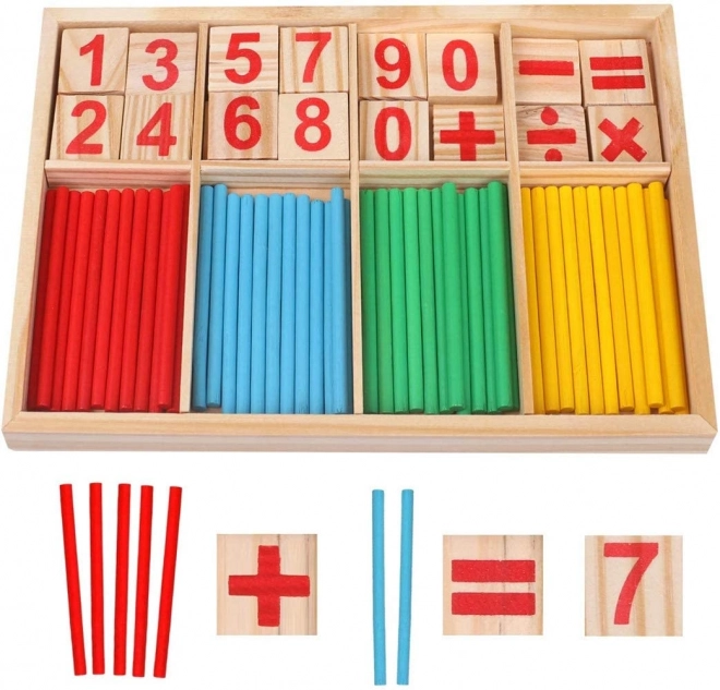 Montessori dřevěná vzdělávací hra s čísly
