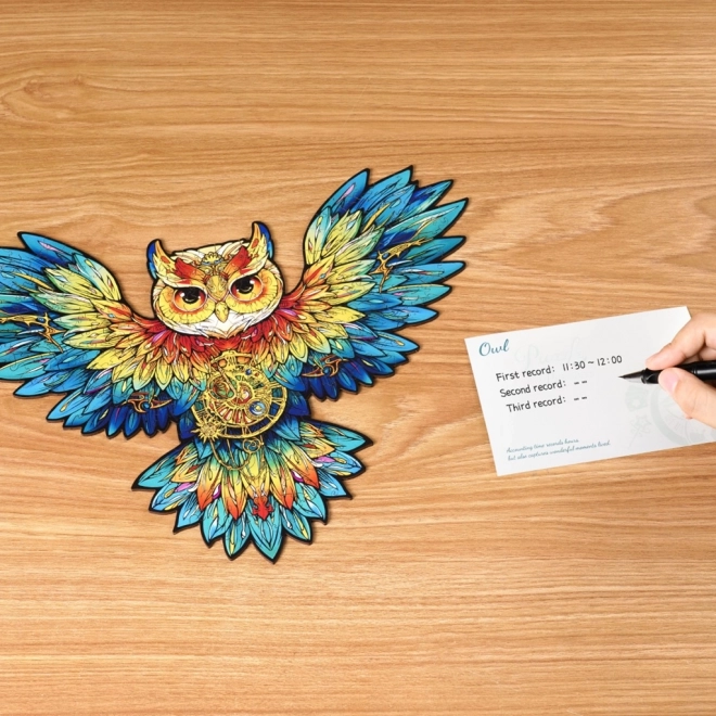 Dřevěné puzzle Sova RoboTime