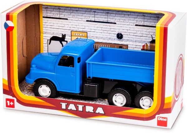 Auto nákladní Tatra 148 valník plast 30cm modrá v krabici 35x18x13cm