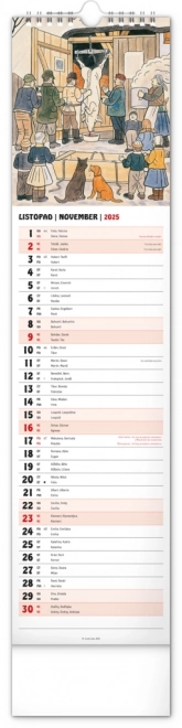 Nástěnný kalendář Josef Lada 2025, 12 × 48 cm