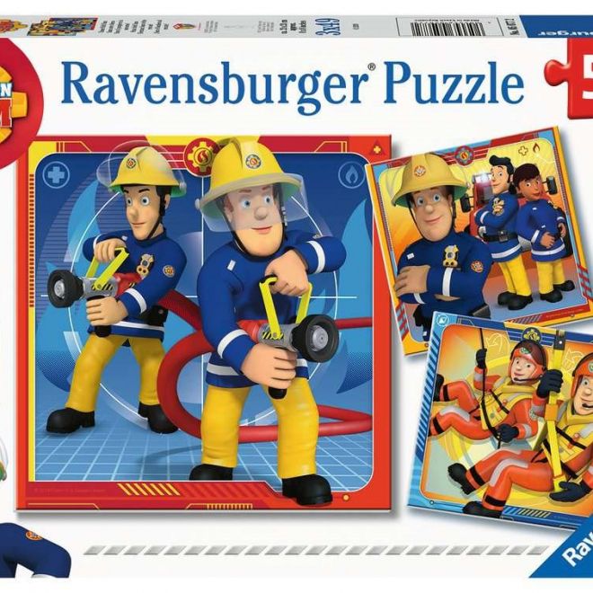 RAVENSBURGER Puzzle Požárník Sam: Do akce! 3x49 dílků