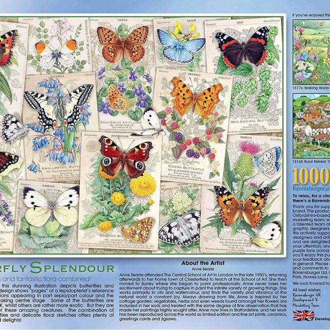 RAVENSBURGER Puzzle Motýlí nádhera 1000 dílků
