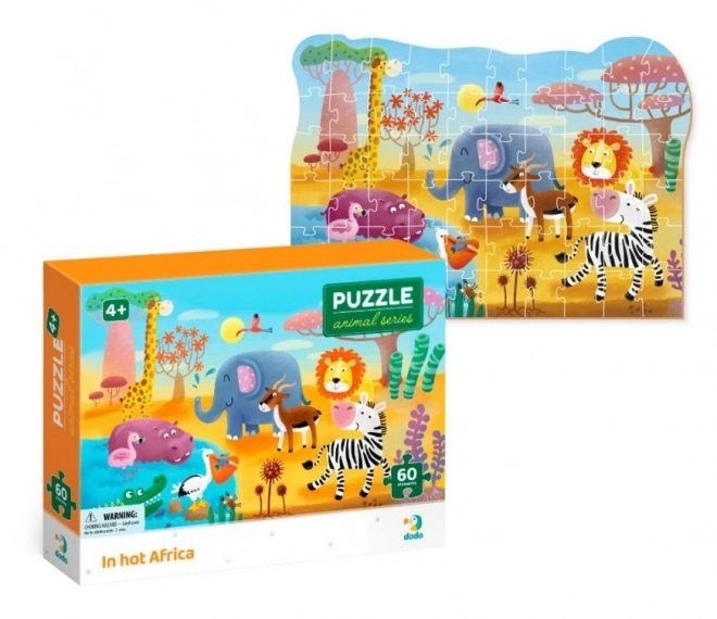 DODO Puzzle Zvířata: Vedro v Africe 60 dílků