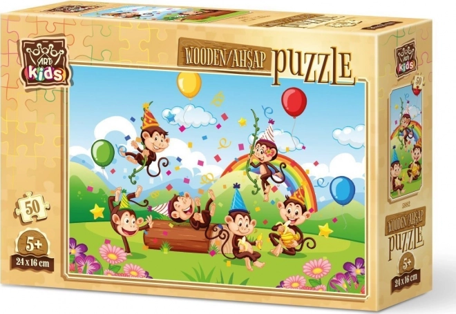 ART PUZZLE Dřevěné puzzle Opičí oslava 50 dílků