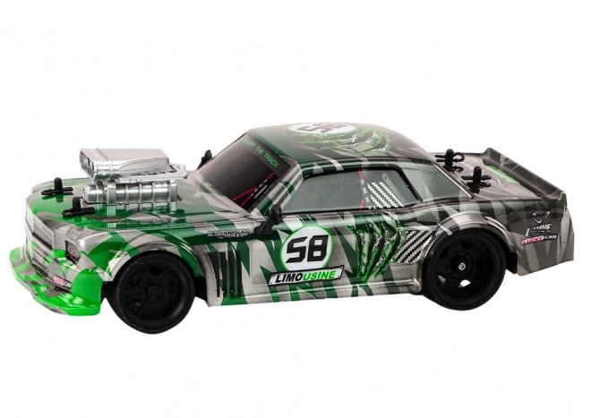 Dálkové ovládání RC 1:16 Rubber Drift Green Wheels