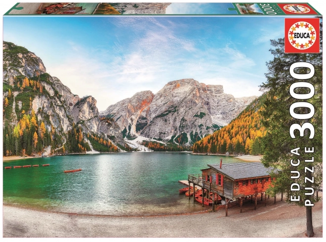 Puzzle 3000 prvků Jezero Braies/Itálie